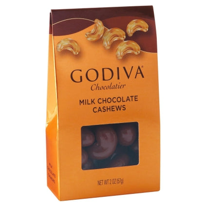 Godiva Chocolatier Milk Chocolate Whole Cashews Bag - 57g