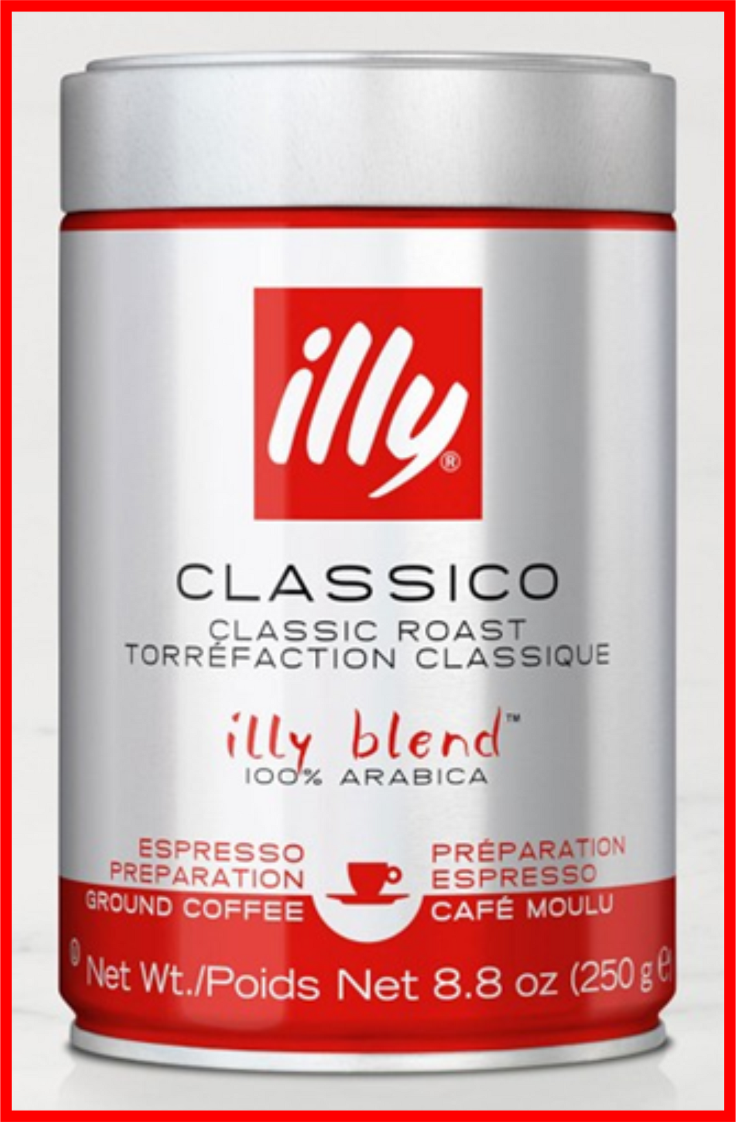 Illy Classico Classic Roast Ground Espresso Coffee 250g