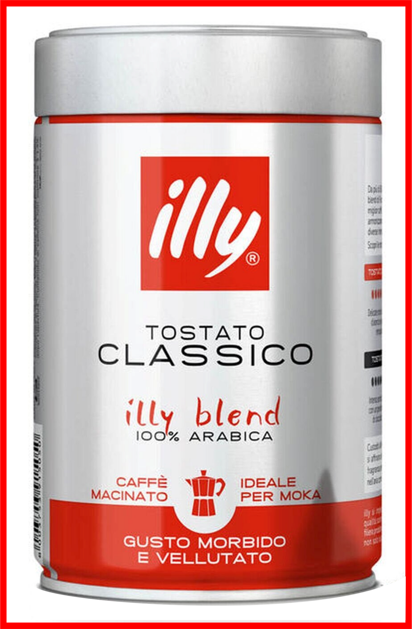 Illy Classico Classic Roast Moka Pot Ground Coffee 250g