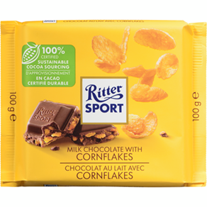 Ritter Sports Milk Chocolate With Cornflakes 100g bar