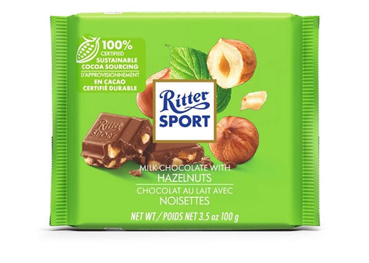 Ritter Sports Chopped Hazelnuts 100g Single Bar