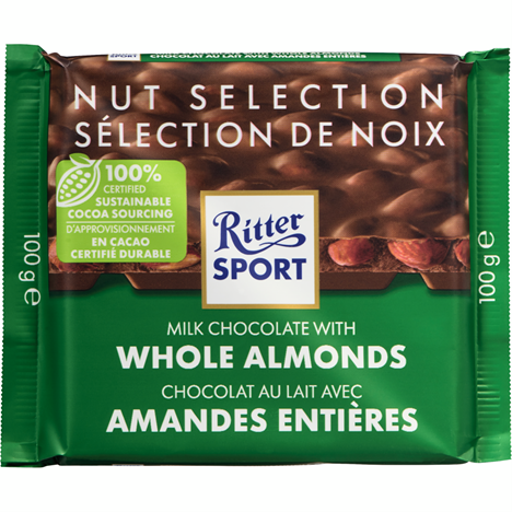 Ritter Sports Milk Whole Almonds 100g