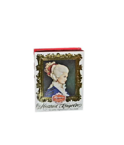 Reber Specialties Constanze Mozart Kugeln Milk Chocolate filled with Pistachio and Almonds Marzipan with Hazelnut Praline Creme 120g