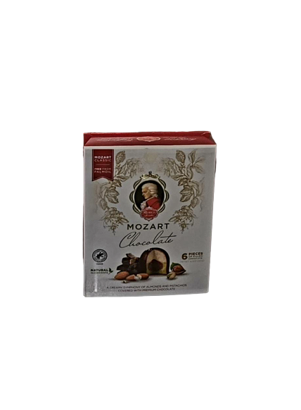 Reber Specialties Mozart Classic Pistachio and Almonds Marzipan with Hazelnut Praline Creme covered with Premium Chocolate 120g