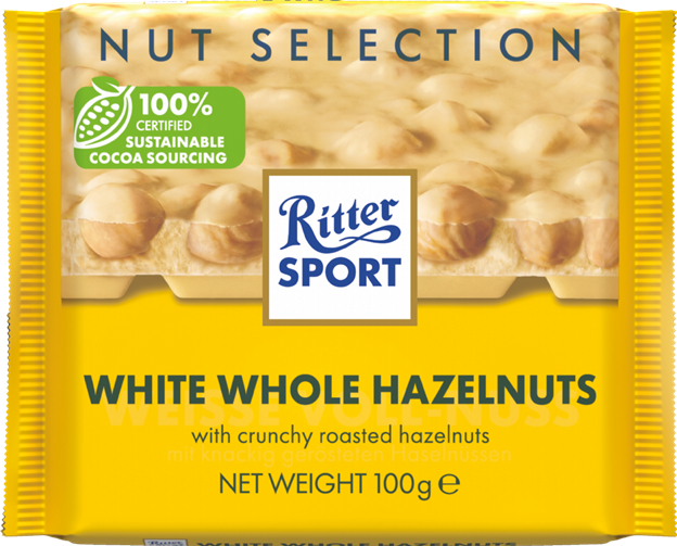 Ritter Sports White Whole Hazelnuts 100g