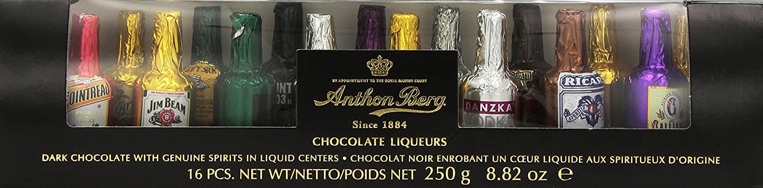 Anthon Berg Chocolate Liqueurs Gift Tube 16 pc 250g