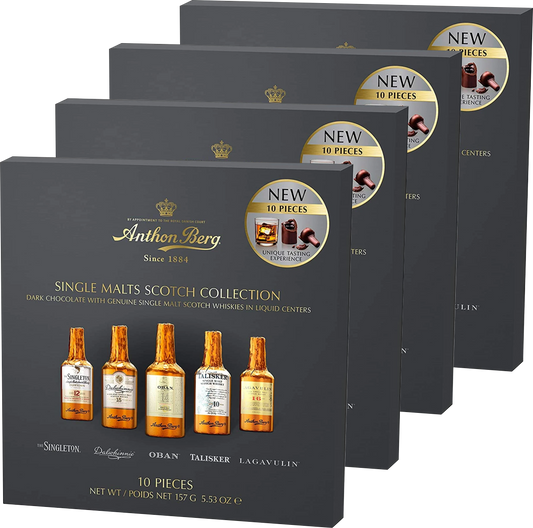 Anthon Berg Chocolate Liqueur Single Malts 10 pc 155g - Pack of 4