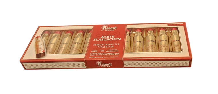 Asbach Pralinen Finest Bitter Sweet Chocolate with Brandy Filling - Bottles Gift Box (12PCS)