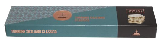 Fiasconaro Torrone Siciliano Classico (Sicilian soft nougat with wafer covering, containing almonds and pistachio) 150g
