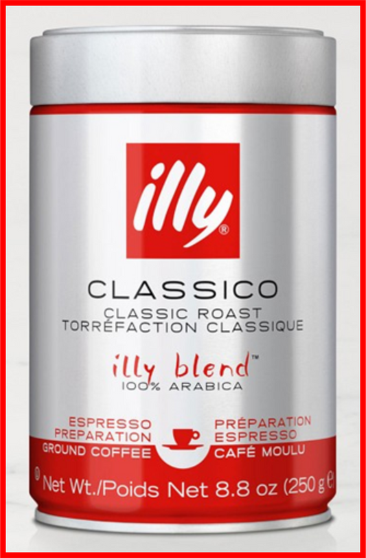 Illy Classico Classic Roast Ground Espresso Coffee  250g